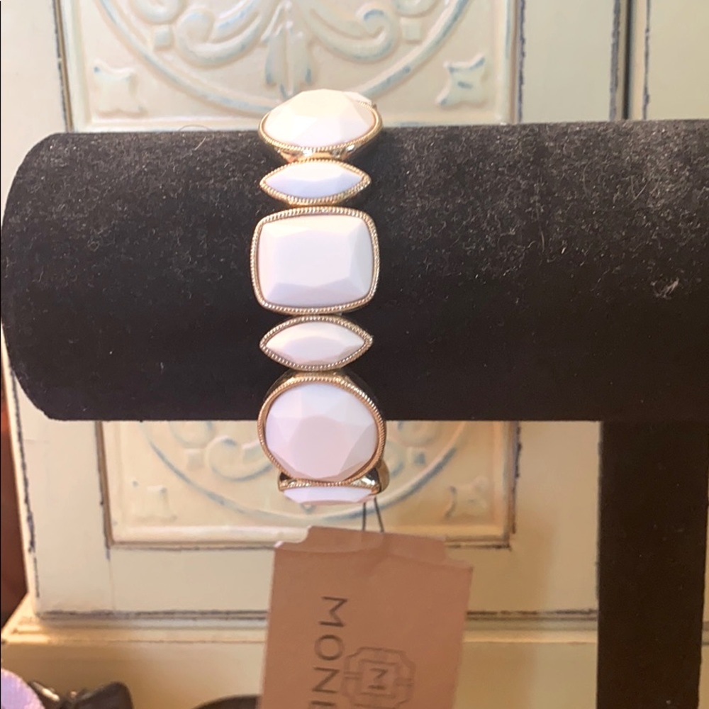 Monet white and gold bracelet